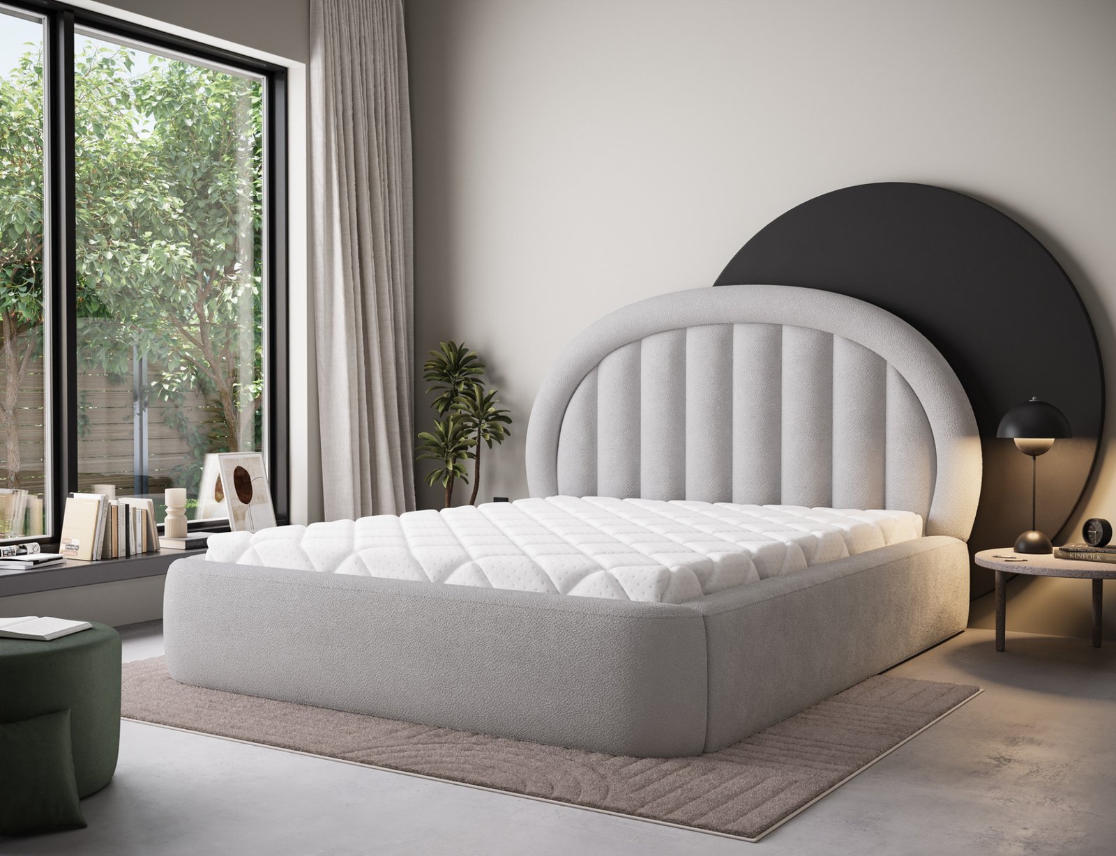 Bed with zipper + metal frame/gas/container 160x200 - Image 6