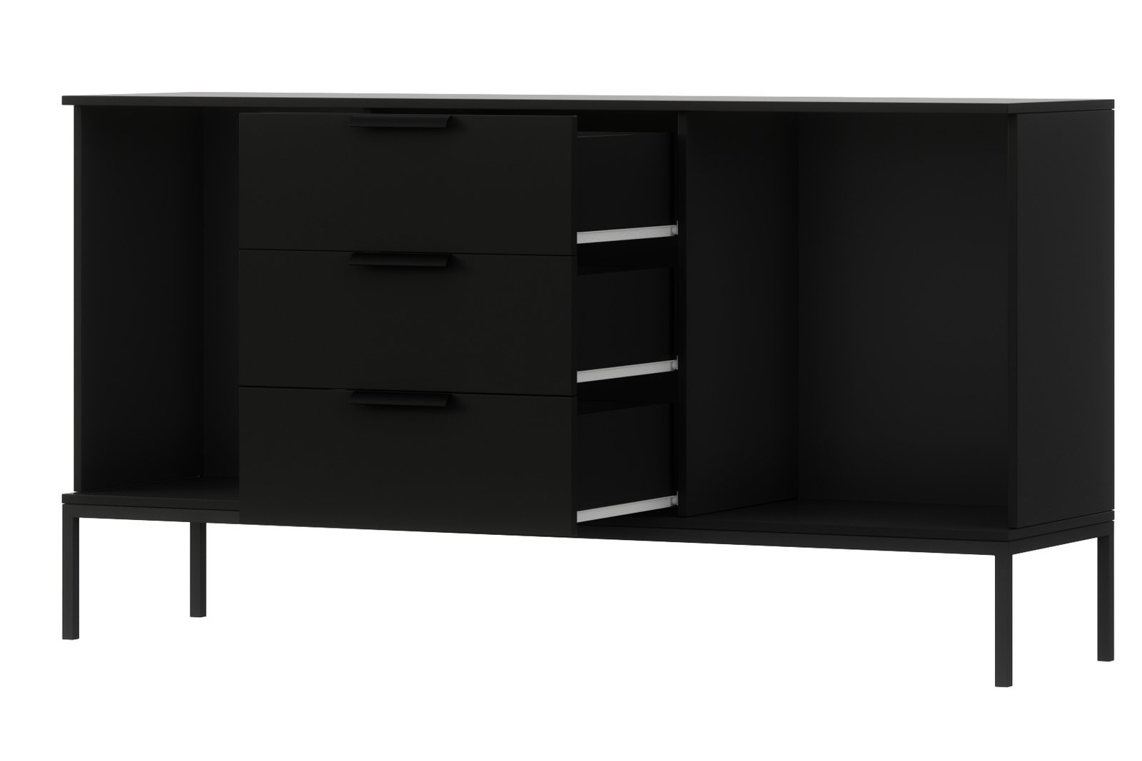 Meorati 150 chest of drawers, black/artisan oak - Image 3