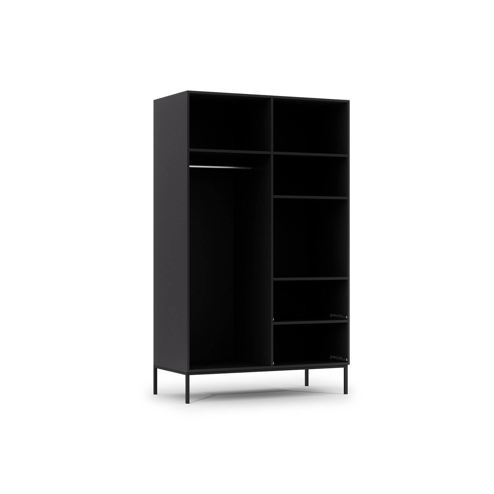 Lanzzi 120 wardrobe, matt black/matt black - Image 4