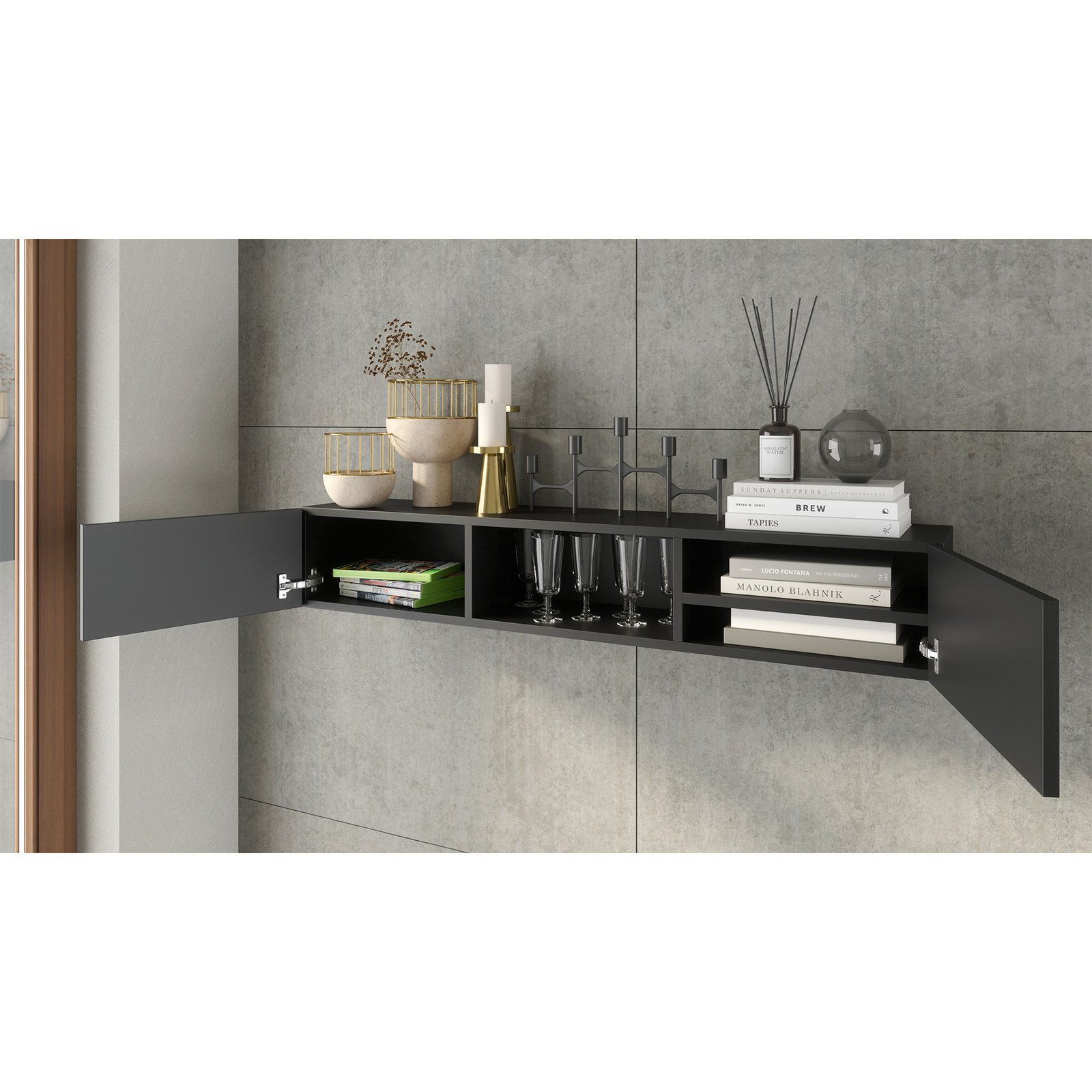Lanzzi 120 shelf, matte black/matt black - Image 3