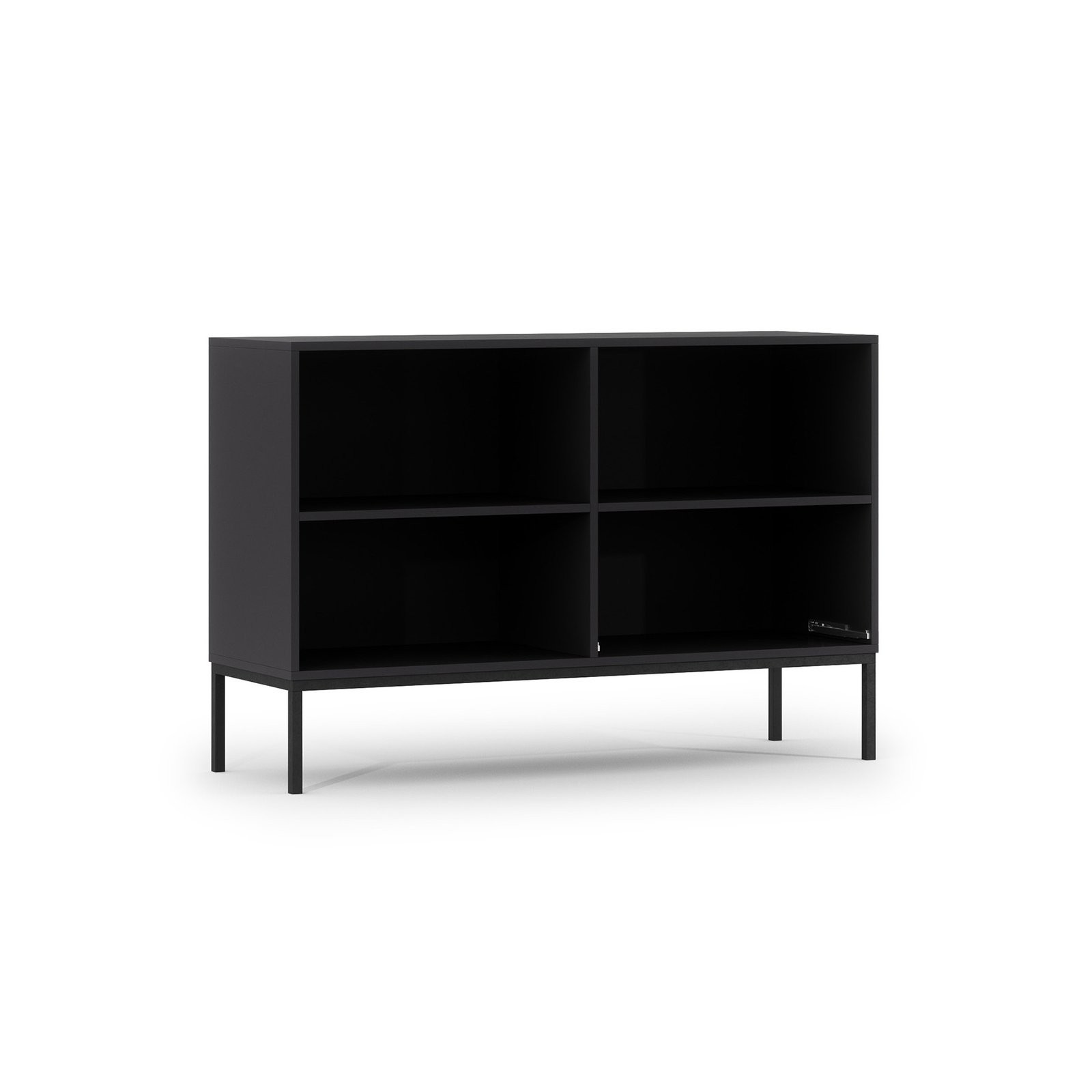 Lanzzi 120 chest of drawers, matt black/artisan oak - Image 6