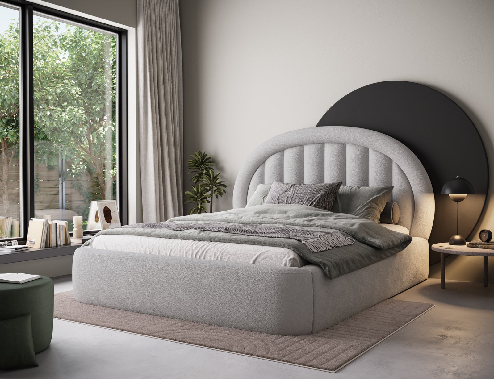 Bed with zipper + metal frame/gas/container 160x200 - Image 2