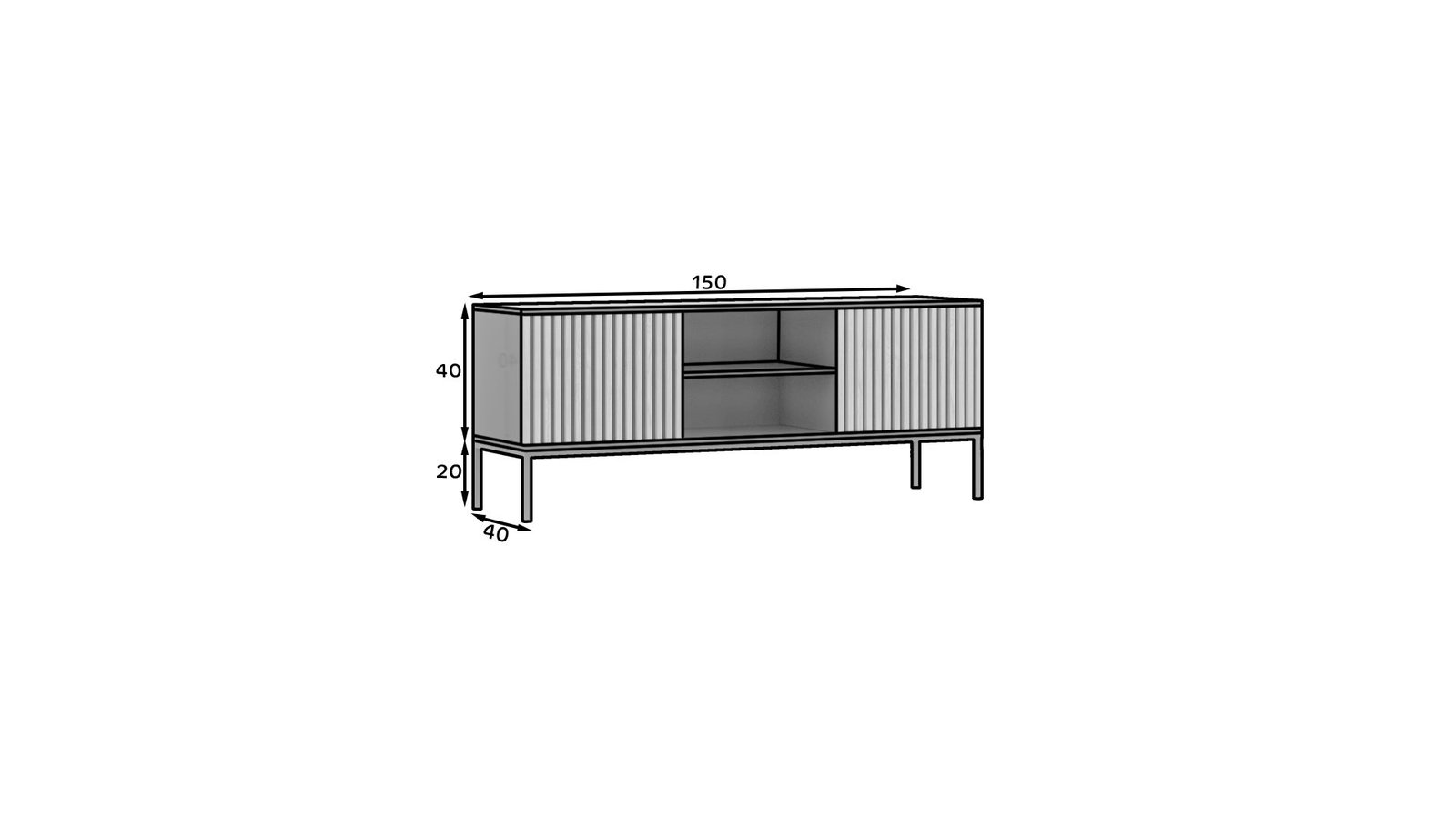 Meorati 150 TV stand, black/artisan oak - Image 9