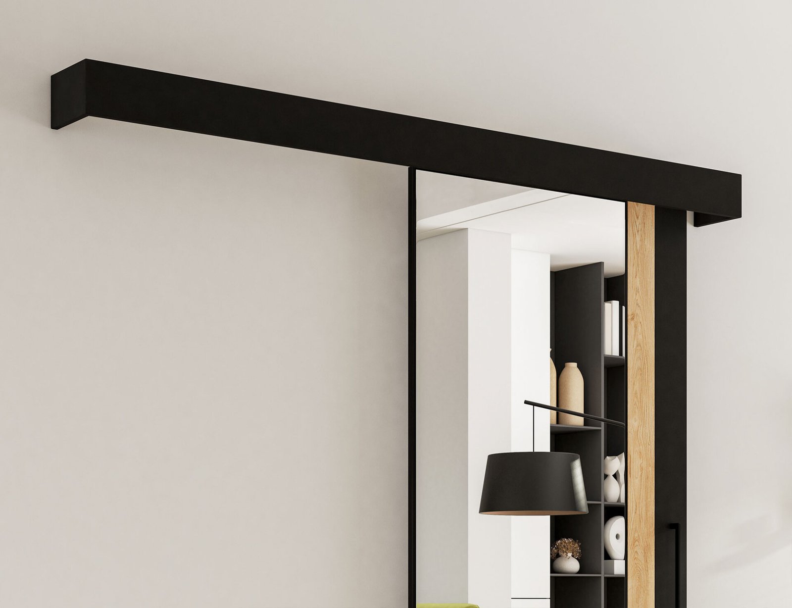 Tilmann sliding door with self-closing mechanism, black - Image 7