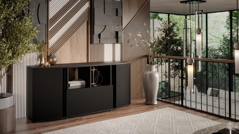 MICHELLE chest of drawers, black/viking oak - Image 2