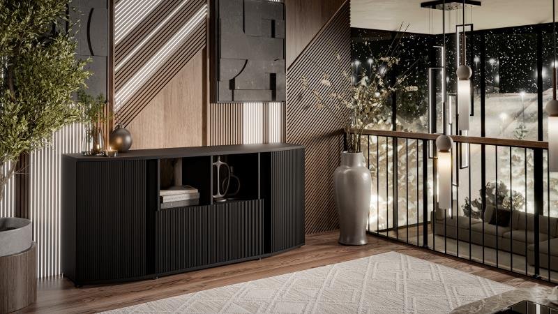 MICHELLE chest of drawers, black/viking oak - Image 4