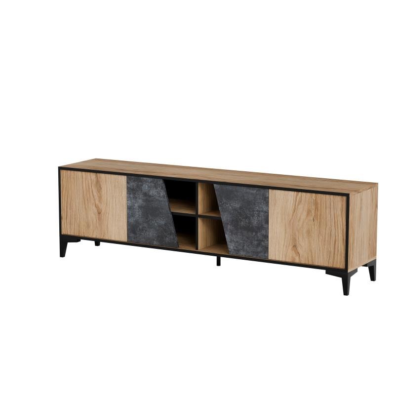 OVO TV stand, dark concrete/primitive oak - Image 2