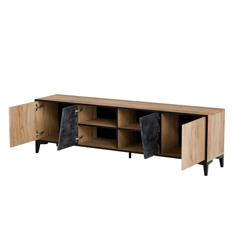 OVO TV stand, dark concrete/primitive oak - Image 3