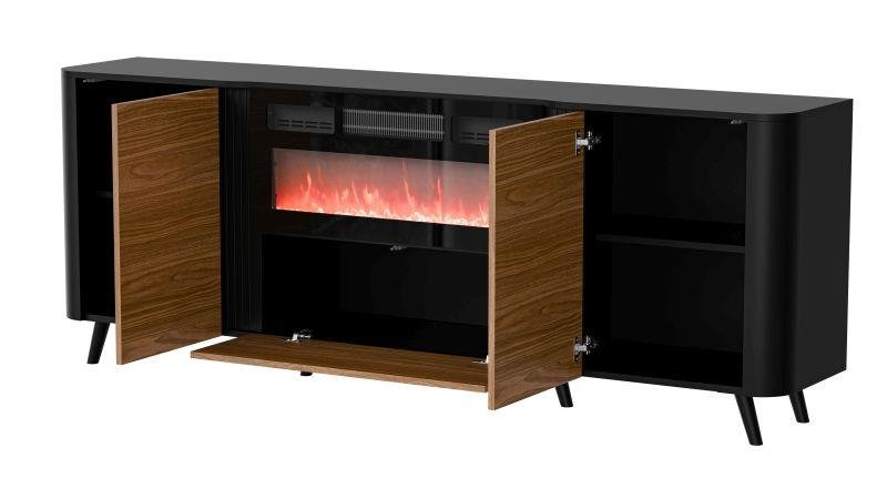 VOLARE chest of drawers 200 EF matte black/walnut color - Image 2