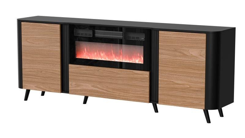 VOLARE chest of drawers 200 EF matte black/walnut color - Image 3