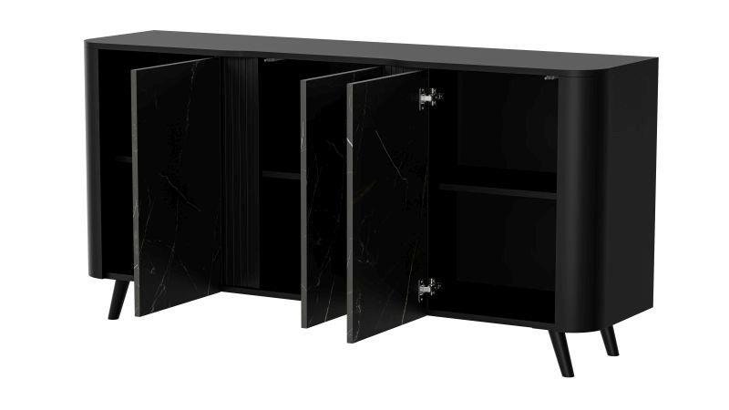 VOLARE chest of drawers 150 (3D) black matt/black San Sebastian - Image 2