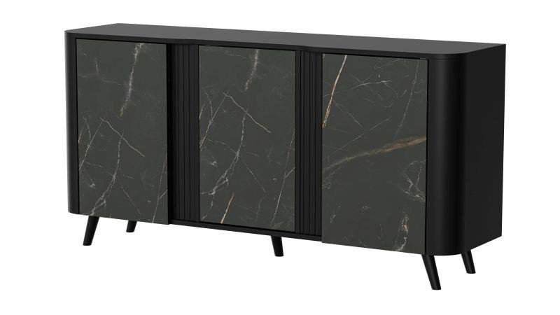 VOLARE chest of drawers 150 (3D) black matt/black San Sebastian - Image 3