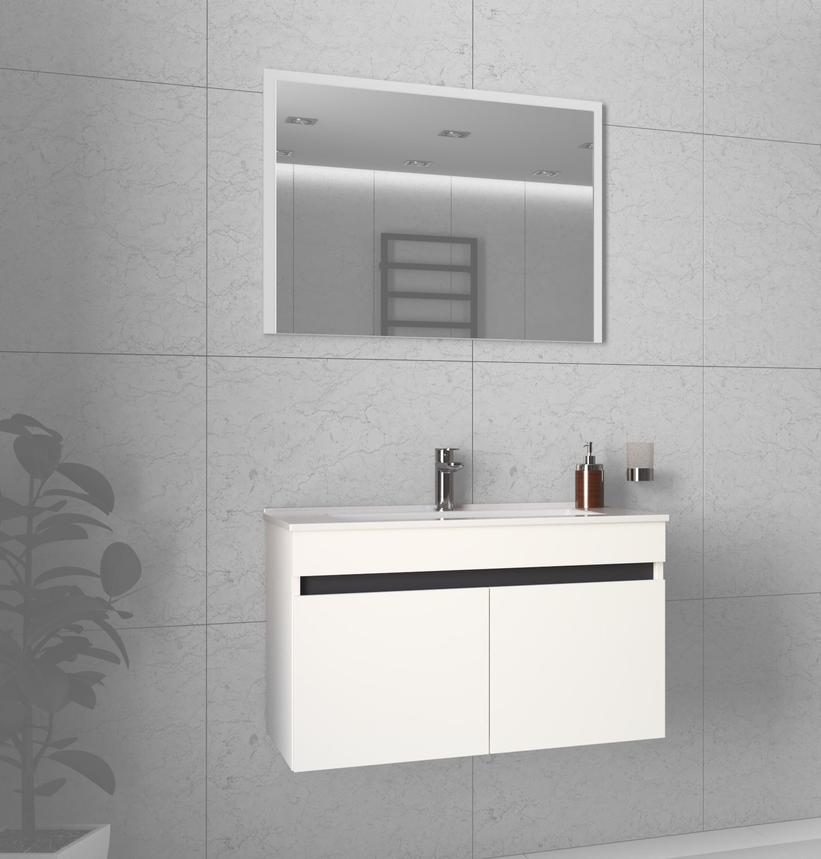 Sink cabinet, FIGARO SU-80, white + 3 colors