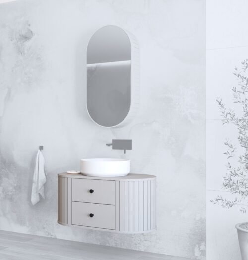 Sink cabinet, VENEZIA SU, matte cashmere color
