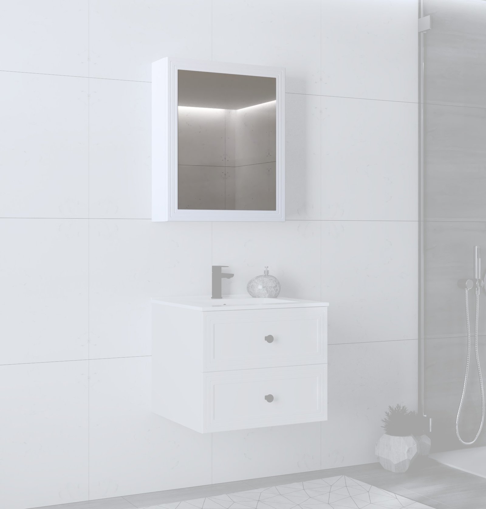 mirror cabinet, TORETO SLU-60, white