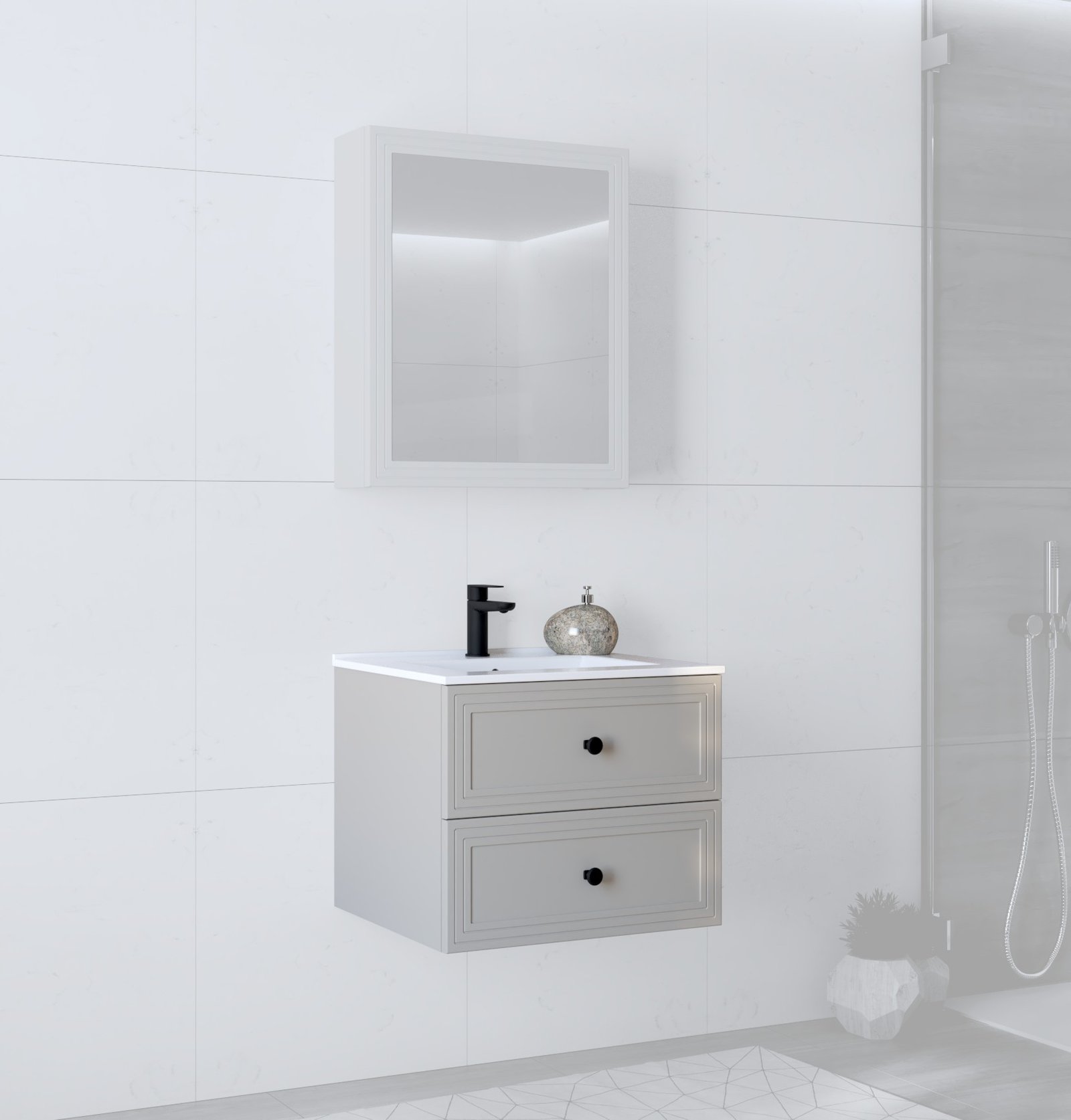 sink cabinet, TORETO SU-60, cashmere matte
