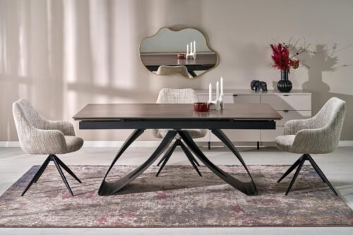 HILARIO extendable table, walnut/black