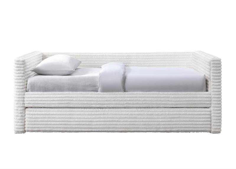 ALABAMA double bed with pull-out bottom mattress area, cream color - Image 3