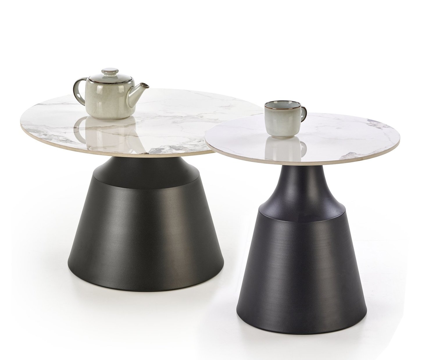 MAGNETA two-piece set, white marble/black