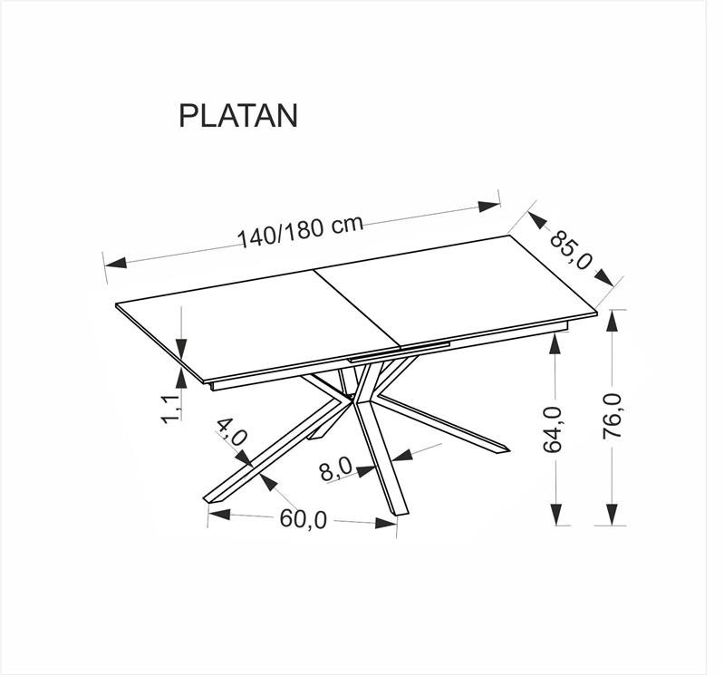 PATAN extendable table, white marble/black - Image 9