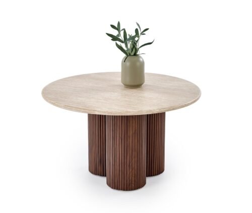 DOROTEA tabletop travertine / walnut
