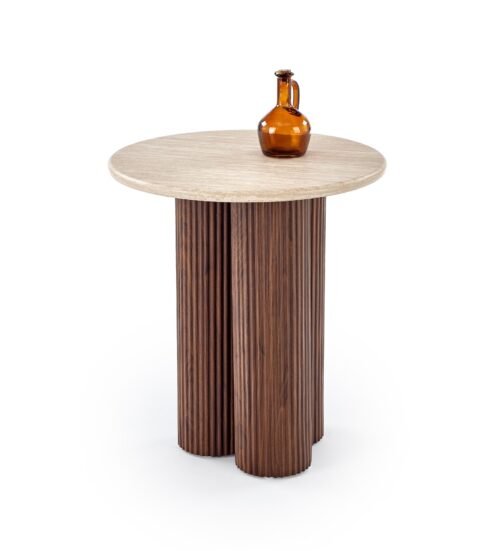 DOROTEA_S table top travertine / walnut