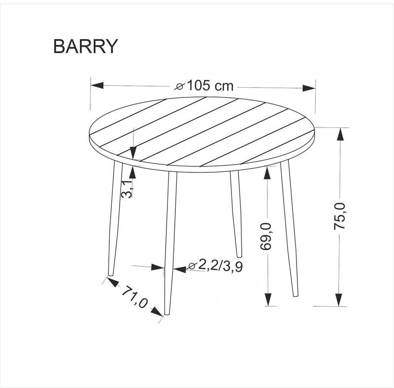BARRY round table, walnut/black - Image 5