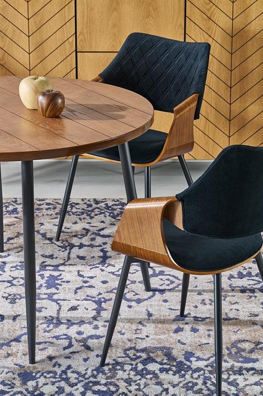 BARRY round table, walnut/black - Image 6