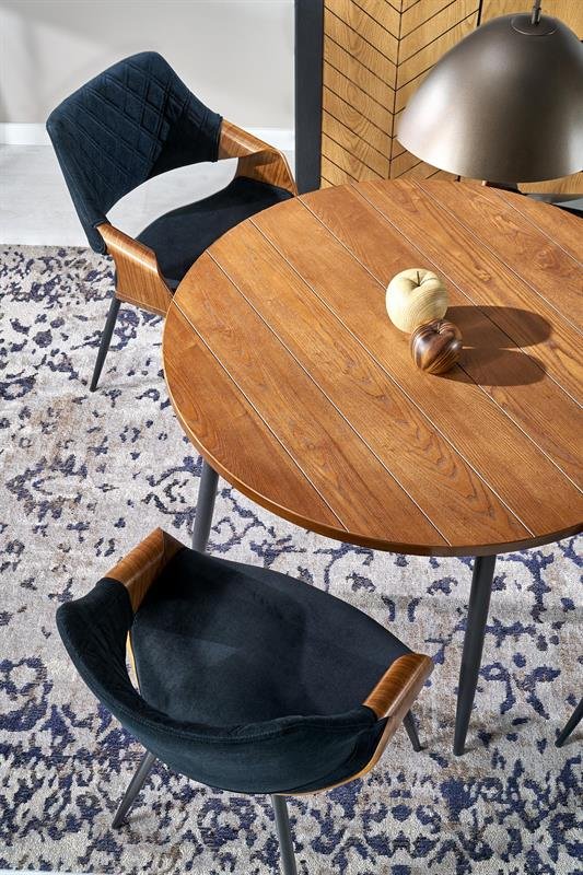 BARRY round table, walnut/black - Image 8