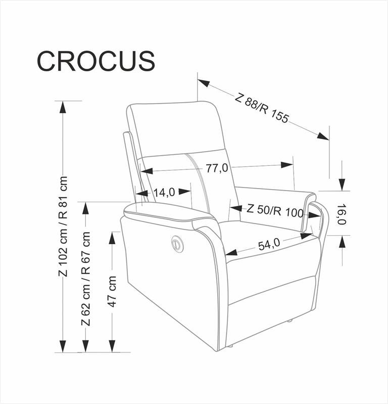 CROCUS electric recliner, beige - Image 6