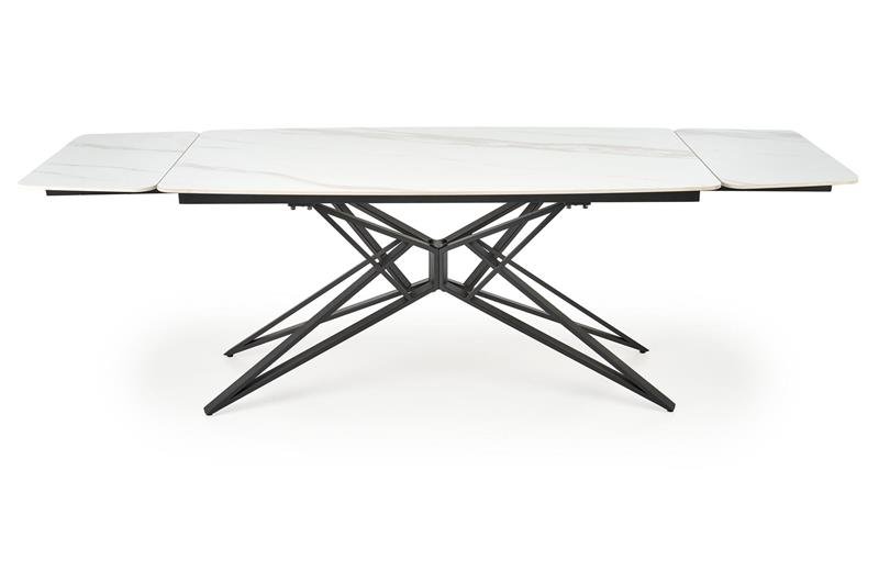 ALFREDO extendable table, white marble / black - Image 2