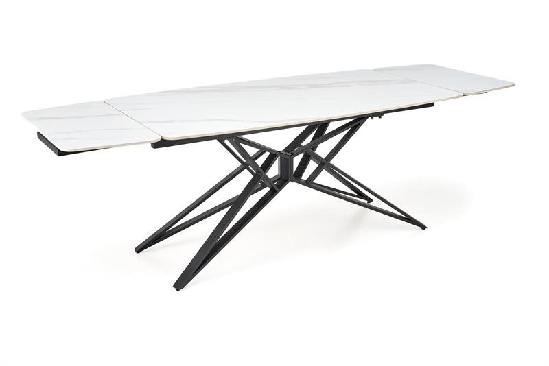 ALFREDO extendable table, white marble / black - Image 3
