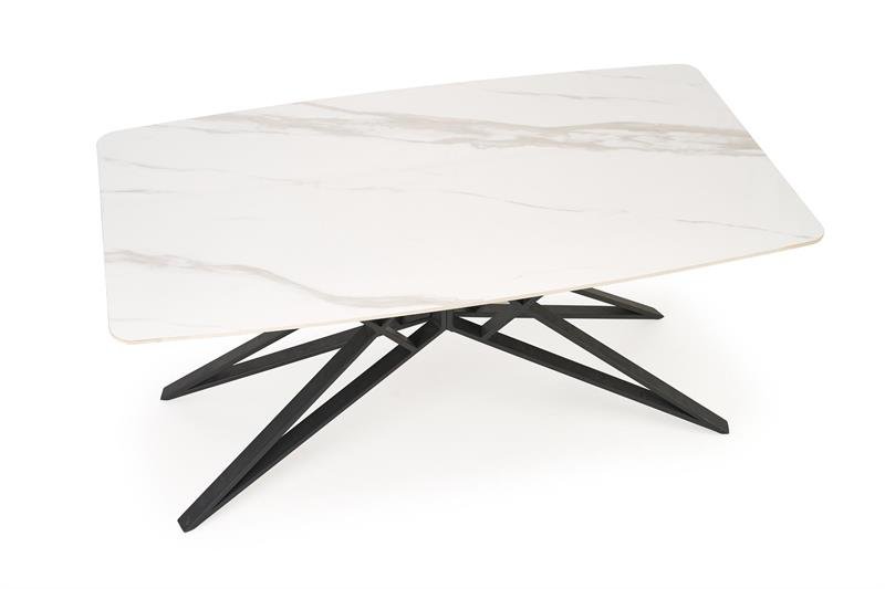 ALFREDO extendable table, white marble / black - Image 4