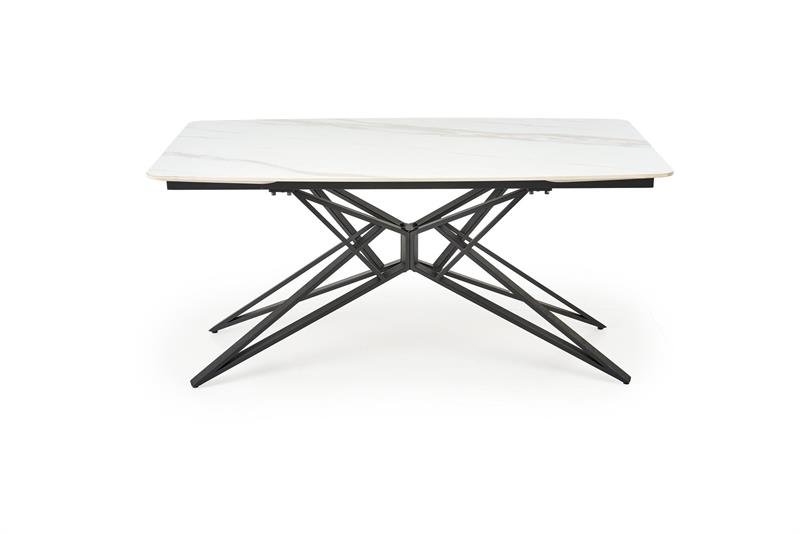 ALFREDO extendable table, white marble / black - Image 6