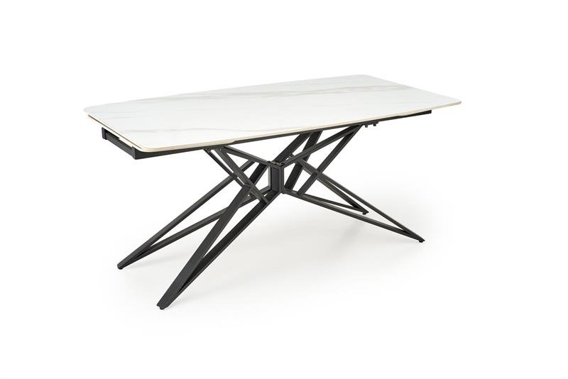 ALFREDO extendable table, white marble / black - Image 7