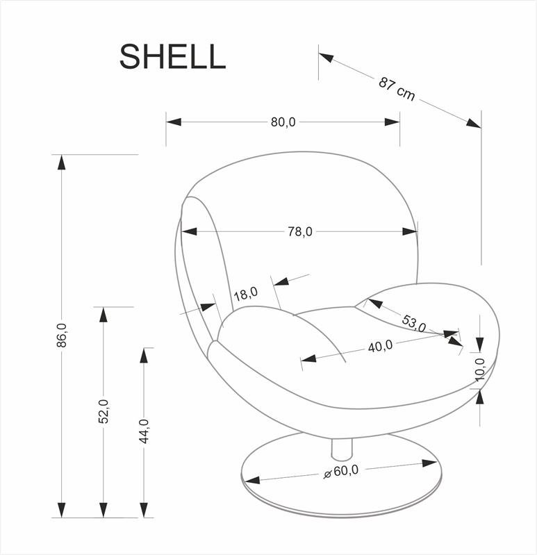 SHELL armchair, cream color - Image 4