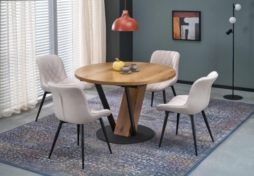 FANIS round extendable table, natural / black