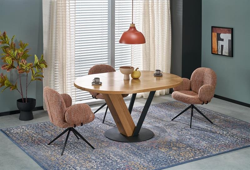 FANIS round extendable table, natural / black - Image 13