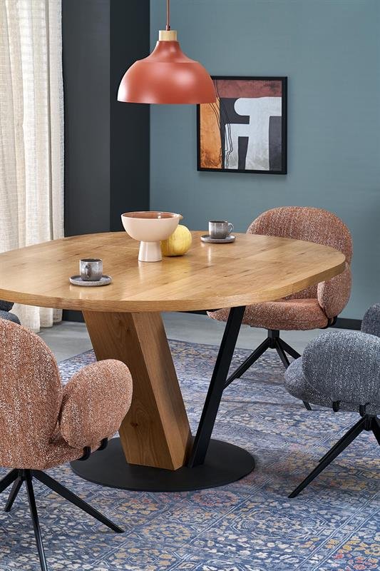 FANIS round extendable table, natural / black - Image 14