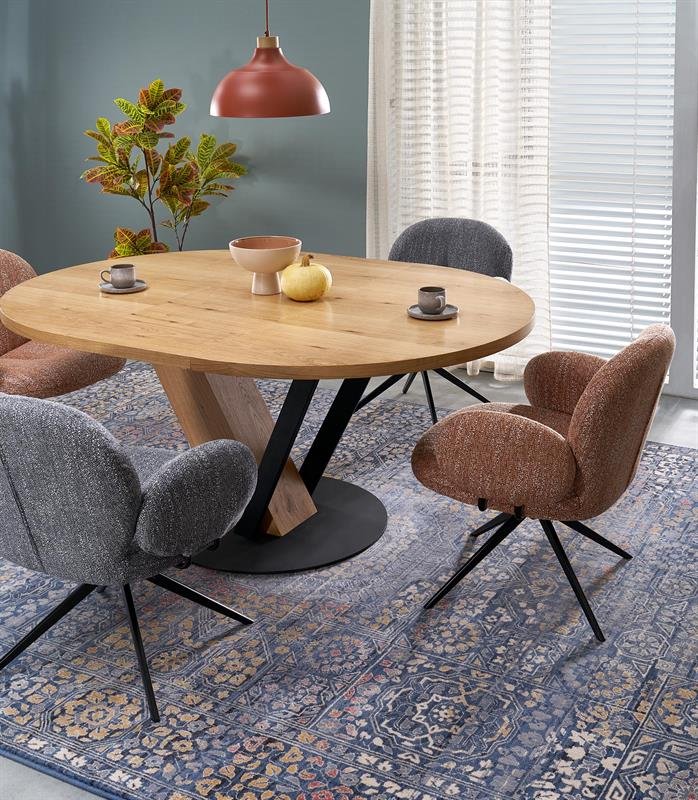 FANIS round extendable table, natural / black - Image 15