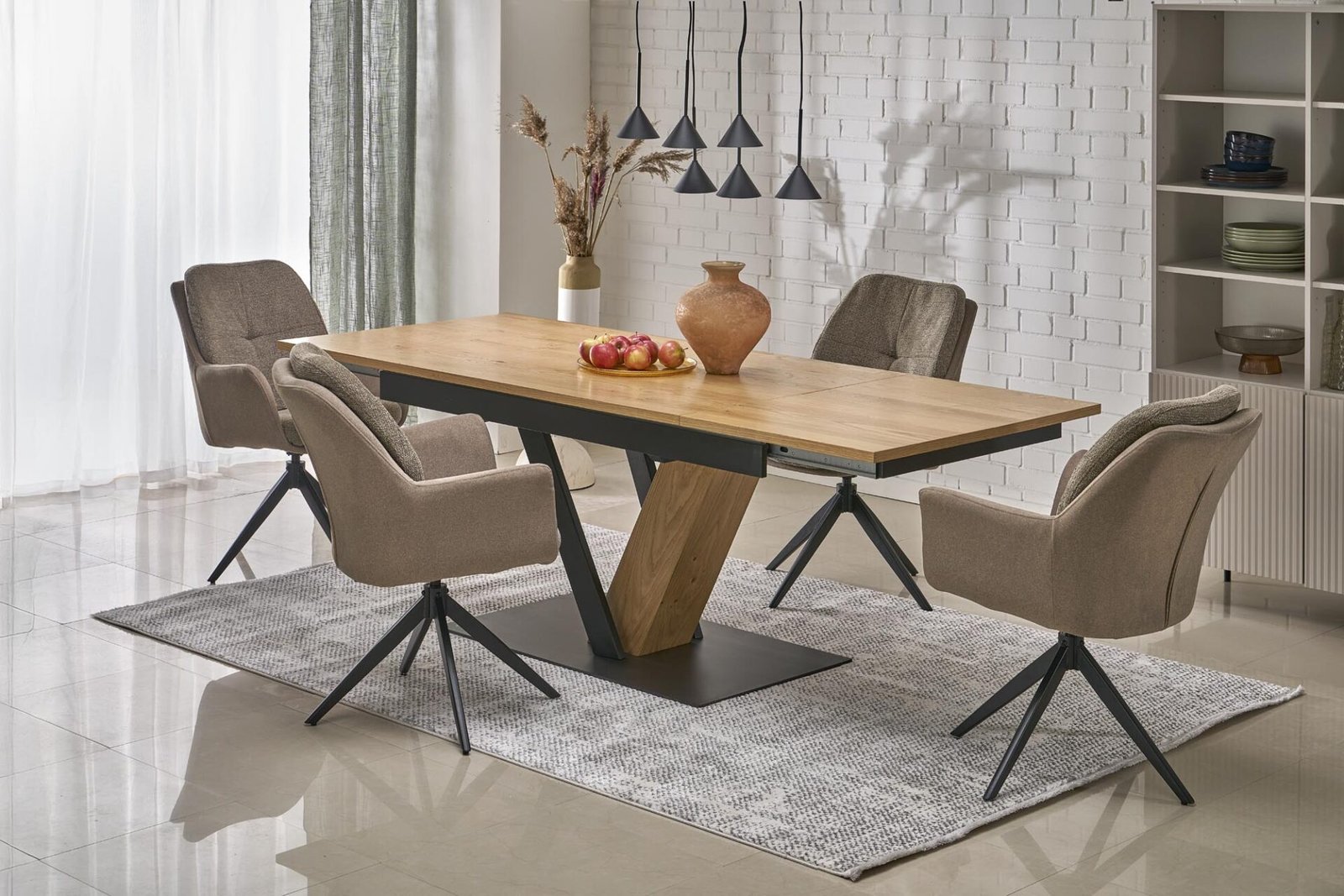FANIS extendable table, natural / black