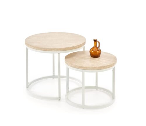 OREO coffee table set, two, travertine/white