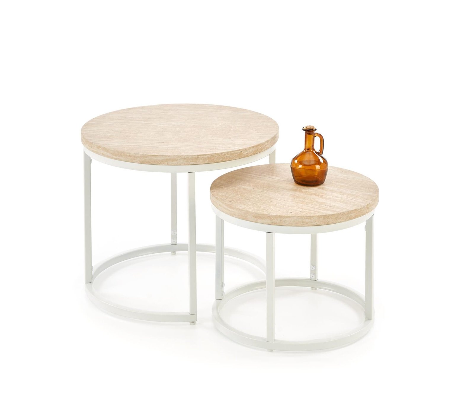 OREO coffee table set, two, travertine/white