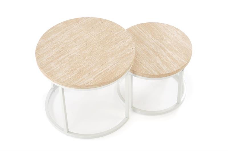 OREO coffee table set, two, travertine/white - Image 2