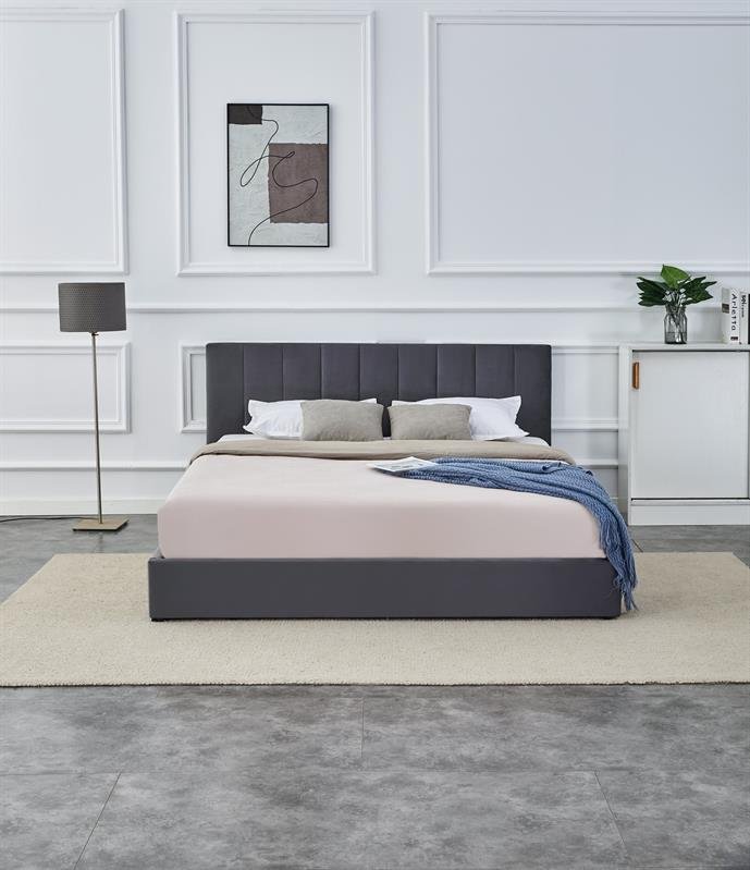 KATARINA bed with bedding box, gray - Image 2
