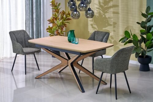 JAMES extendable table, natural/black