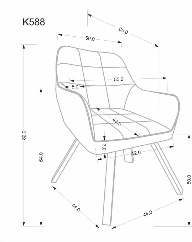 K588 swivel chair, beige - Image 8