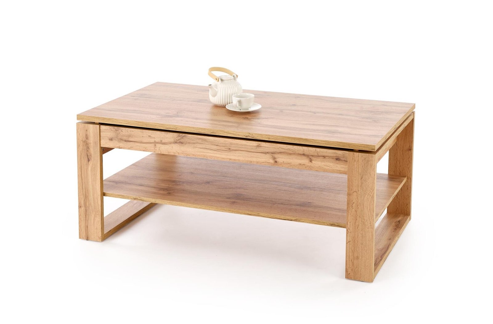 BETTY coffee table with liftable top, color: oak with artificial surface
