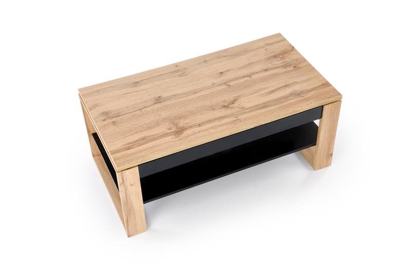 BETTY coffee table with liftable top, color: oak / black - Image 2