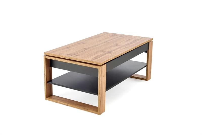 BETTY coffee table with liftable top, color: oak / black - Image 4
